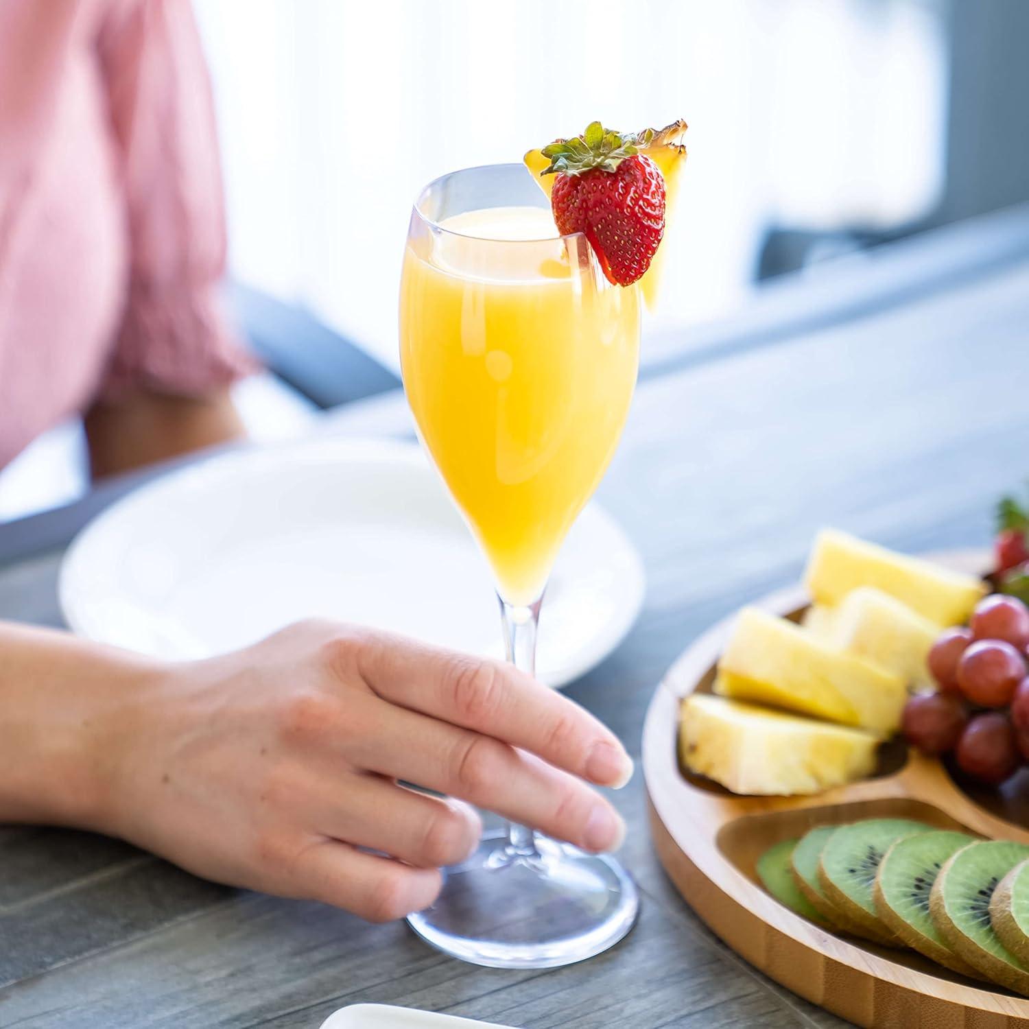 imageKLOVEO Plastic Champagne Flutes  Set of 6  Made in Italy  Insanely Durable and Versatile Plastic Champagne Glasses  Reusable Dishwasher Safe Mimosa Glasses White Wine  5 oz ClearClear