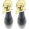 imageChampagne Stoppers by Kloveo  Patented Seal  Made in Italy  Professional Grade WAF Champagne Bottle Stopper  Prosecco Cava and Sparkling Wine Stopper  Chrome 2PackGold