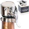 imageChampagne Stoppers by Kloveo  Patented Seal  Made in Italy  Professional Grade WAF Champagne Bottle Stopper  Prosecco Cava and Sparkling Wine Stopper  Chrome 2PackChrome